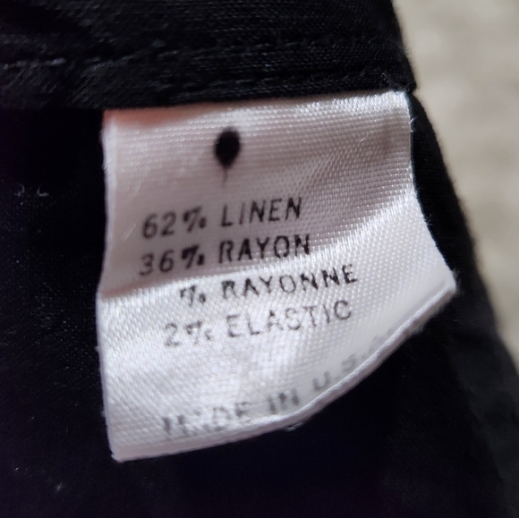 Theory Linen Blend Black Wide Leg Dress Pants Womens Sz 12 Professional Office - Picture 9 of 10